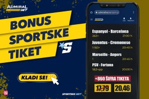 AdmiralBet bonus tiket - Verujemo u Barsu, Juve, Marsej i PSV!